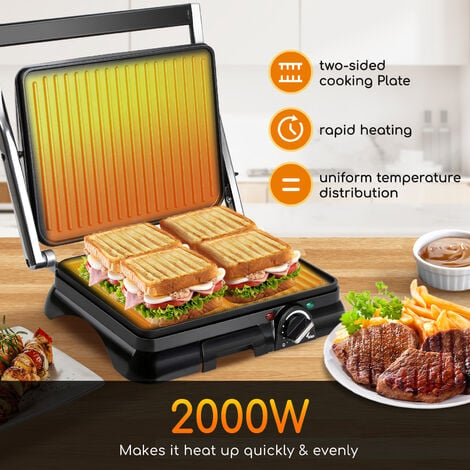 Panini Grill Toaster Press Electric Sandwich Maker Toast Griller Large 4  Slice