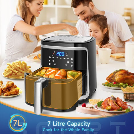 Aigostar Air Fryer 7L, 1900W Digital Air Fryers Oven for Home Use, 8  Presets, APP Smart