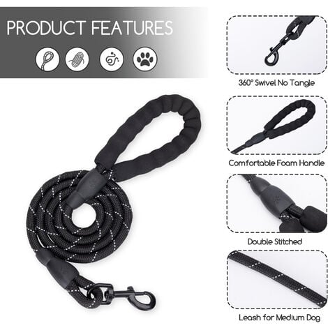 Rope dog leash with padded outlet handle