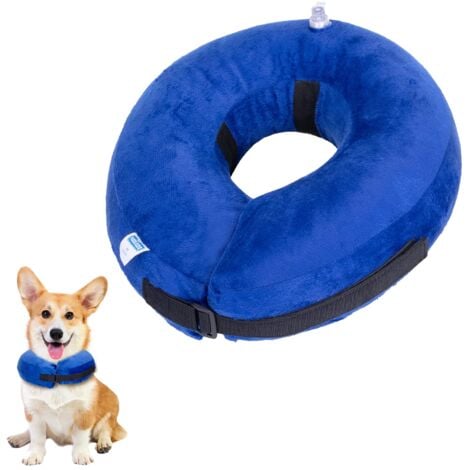 Nobleza Inflatable Dog Collar Dog Recovery Collar Inflatable Pet Protection Cover Collar Dog Neck Collar After Surgery Adjustable Pet Recovery Collar Dog Cone Collar for Medium Dog and Cat Blue