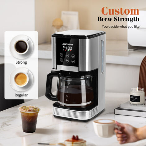 Aigostar Filter Coffee Machine with LED Touch Screen,