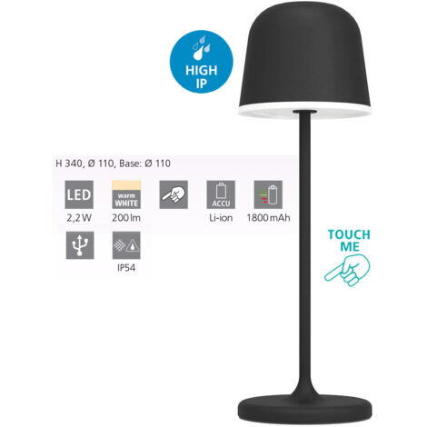 Lampada Esterno Moderna Mannera Alluminio Nero Policarbonato Bianco Led (1/5)
