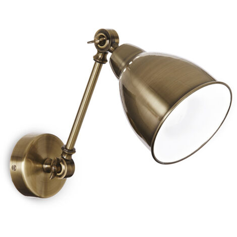 Applique Industrial-Minimal Newton Metallo Ottone Brunito 1 Luce E27