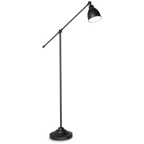 Piantana Industrial-Minimal Newton Metallo Nero 1 Luce E27