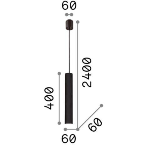 Sospensione Moderna Look Metallo Nero 1 Luce Gu10 7W 3000K Luce Calda