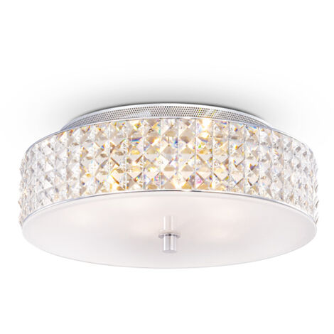 Plafoniera Contemporanea Roma Metallo-Cristallo Cromo 6 Luci 3W 3000K Luce Calda (1/3)