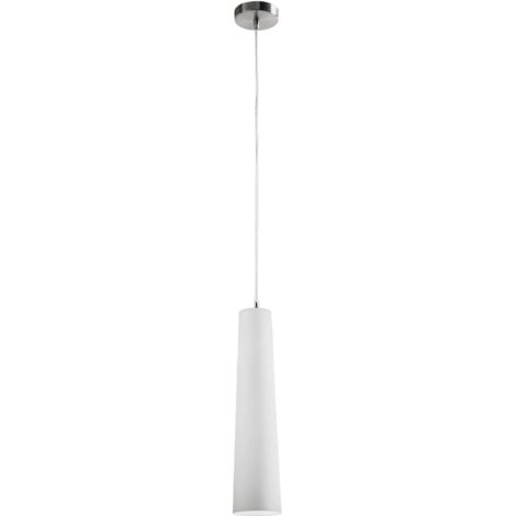 Sospensione Contemporanea Canna Vetro Bianco 1 Luce E27 60W (1/3)
