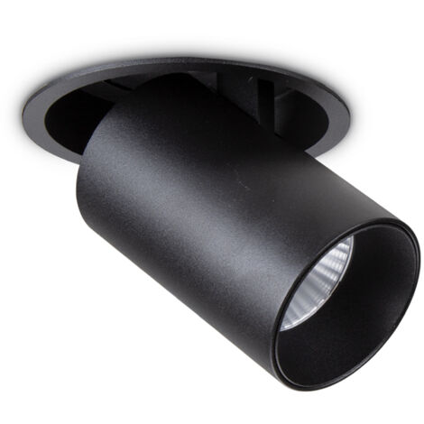 Faretto Tubolare Moderno Nova Alluminio Nero Led 12W 3000K Luce Calda