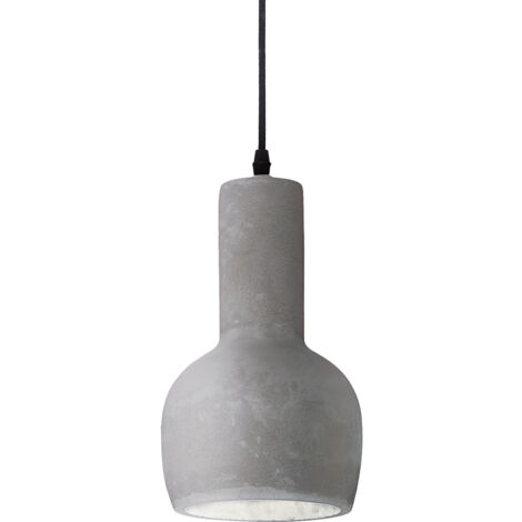 Sospensione Industrial-Minimal Oil-3 Metallo Cemento Grigio 1 Luce E27 (1/3)