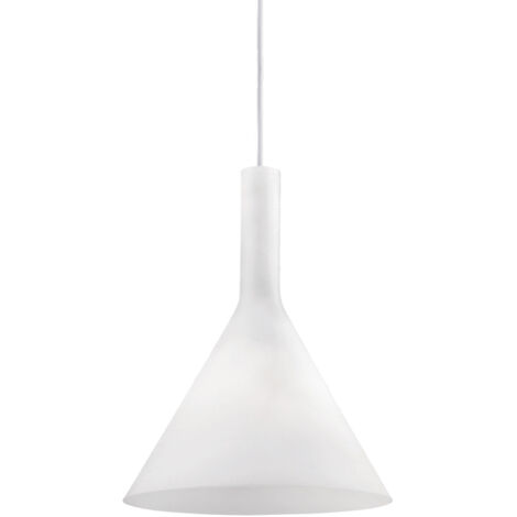 Sospensione Moderna Cocktail Vetro Bianco 1 Luce E14 (1/3)