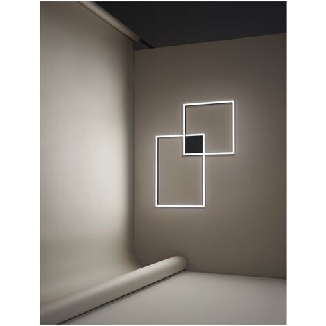 CROSS Plafoniera in verticale 2 riquadri alluminio verniciato nero LED 64W 4800LM 3000K - CCT 3000K 4000K 6000K (1/2)