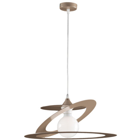Lampadario a sospensione in taglio laser ferro Tortora una luce diametro 40x h18 cm