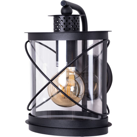 Applique Esterno Contemporanea Hilburn Metallo Nero 1 Luce E27 (1/5)