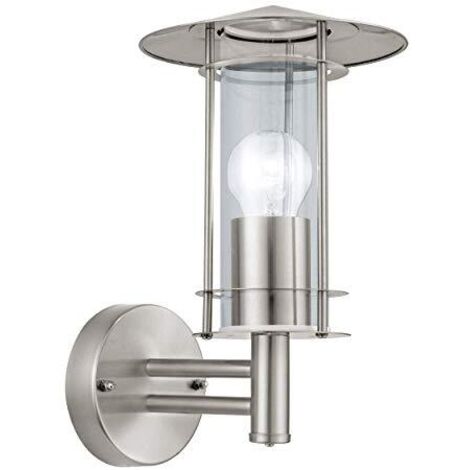 Applique Esterno Contemporanea Lisio Acciaio Argento 1 Luce E27 H30Cm (1/4)