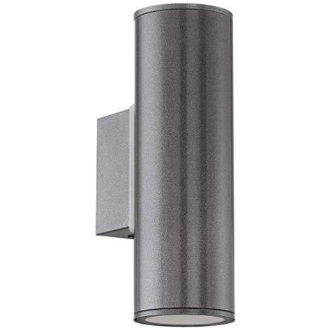 Applique Esterno Moderna Riga Metallo Grigio 2 Luce Gu10