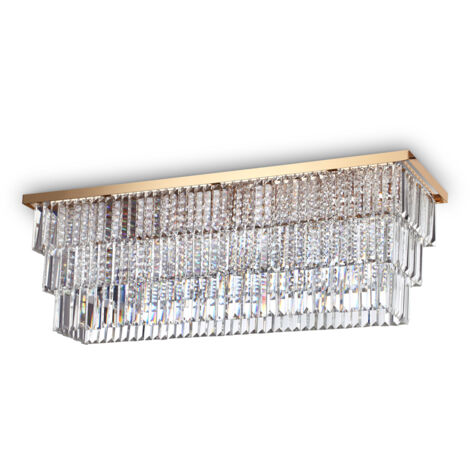 Plafoniera Contemporanea Martinez Metallo-Cristallo Oro 8 Luci E14 (1/2)