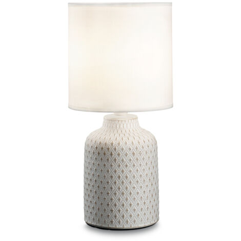 Lampade Da Scrivania Shabby Chic - Provenzale Kali'-3 Metallo Bianco 1 Luce E14 (1/3)