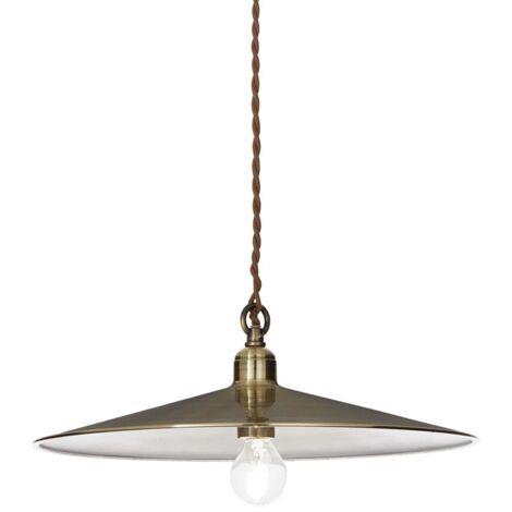 Sospensione Rustica-Country Cantina Metallo Ottone Brunito 1 Luce E27