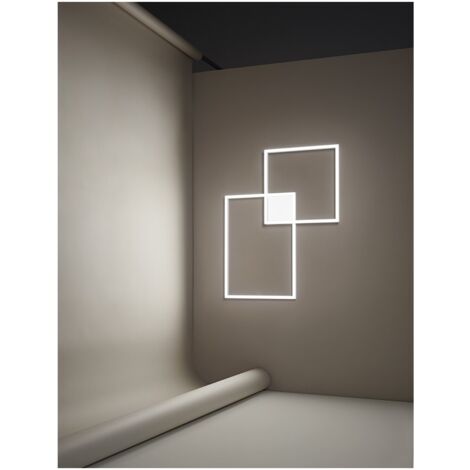 CROSS Plafoniera in verticale 2 riquadri alluminio verniciato bianco LED 64W 4800LM 3000K - CCT 3000K 4000K 6000K (1/3)