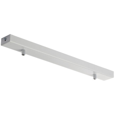 Binario Rettangolare Multicavo 2 Luci In Ferro Laccato Bianco 50 Cm