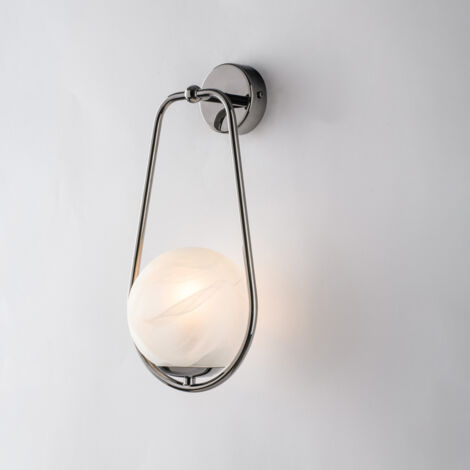 Applique Contemporanea Afrodite Metallo Cromo Nero 1 Luce E14 (1/2)