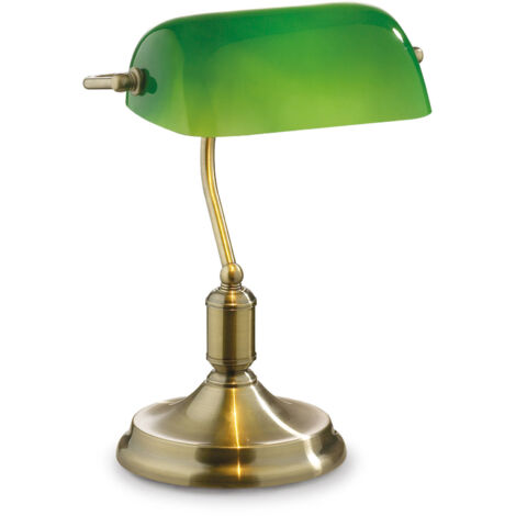 Lampade Da Scrivania - Ufficio Classico Lawyer Metallo Ottone Brunito 1 Luce E27