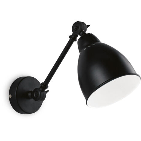 Applique Industrial-Minimal Newton Metallo Nero 1 Luce E27 (1/3)