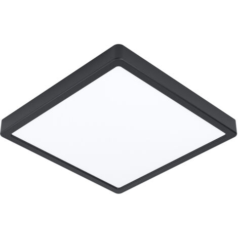 Plafoniera Quadrata Esterno Argolis 2 Acciaio Nero Policarbonato Bianco Led (1/3)