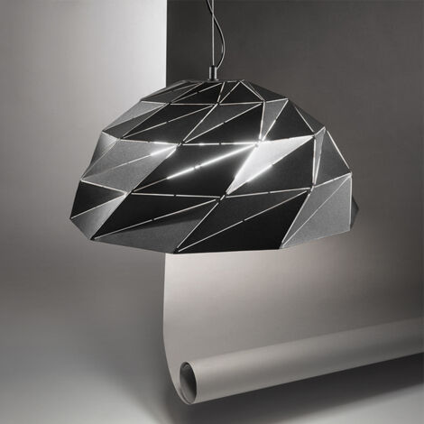 Lampadario Glamour Mazugi nero paralume nero E27 12cm INSPIRE | Leroy