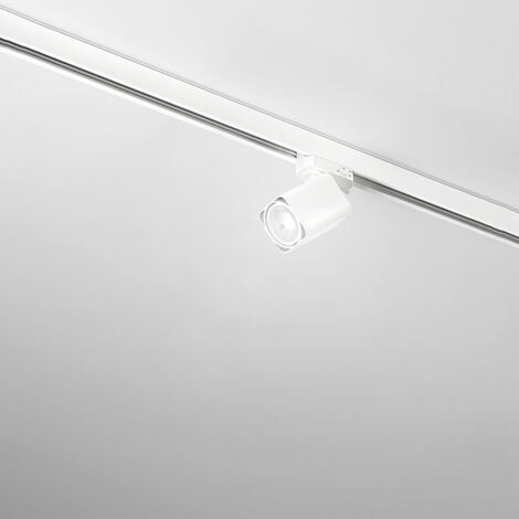 Faretto quadrato  Binario in alluminio colore bianco per sistema binario attacco GU10 orientabile