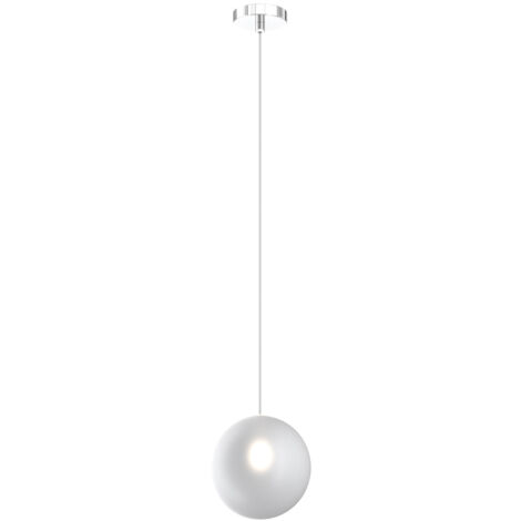 Sospensione Contemporanea Eclipse Metallo Cromo Vetro Bianco Fog 1 Luce G9