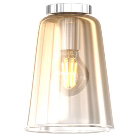 Plafoniera Contemporanea Shaded Metallo Cromo Vetro Ambra 1 Luce E27 (1/4)