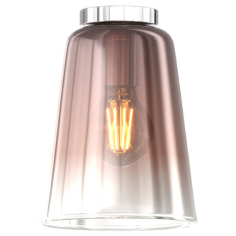 Plafoniera Contemporanea Shaded Metallo Cromo Vetro Rame 1 Luce E27 (1/4)