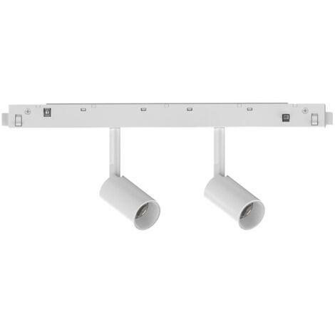 Proiettore Regolabile Ego Alluminio Bianco 2 Luci Led 5W 3000K Luce Calda 1-10V (1/2)