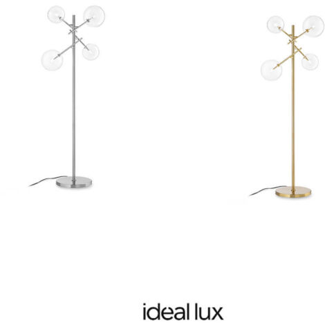 Piantana Contemporanea Equinoxe Metallo Ottone 4 Luci 2W 3000K Luce Calda