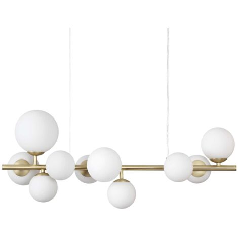 Sospensione Contemporanea Perlage Metallo Ottone 10 Luci G9 3W 3000K Luce Calda