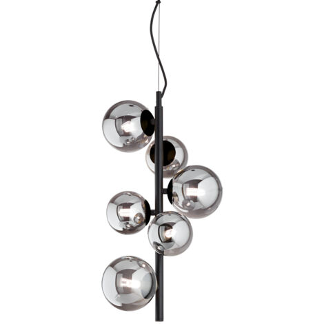 Sospensione Contemporanea Perlage Metallo Nero 6 Luci G9 3W 3000K Luce Calda