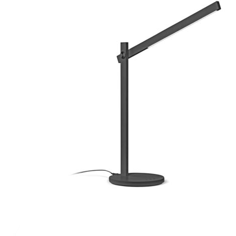 Lampada Da Scrivania-Ufficio Moderna Pivot Alluminio Nero Led 7,5W Cct