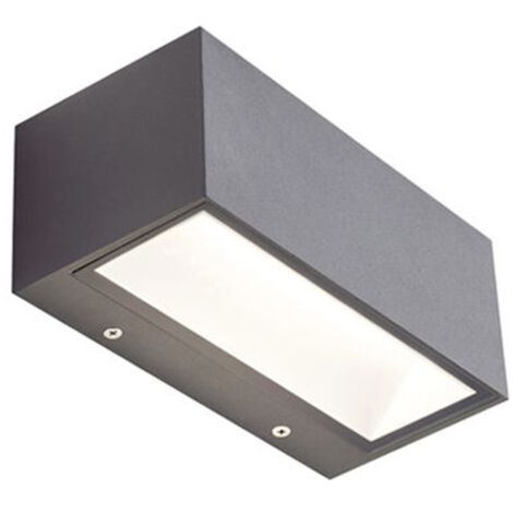 Applique Da Esterno Grande Biemissione Box Alluminio Grafite 20W Led 3000K (1/2)