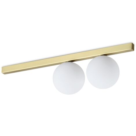 Plafoniera Contemporaneo Binomio Metallo Ottone 2 Luci G9 4W 3000K Ip20
