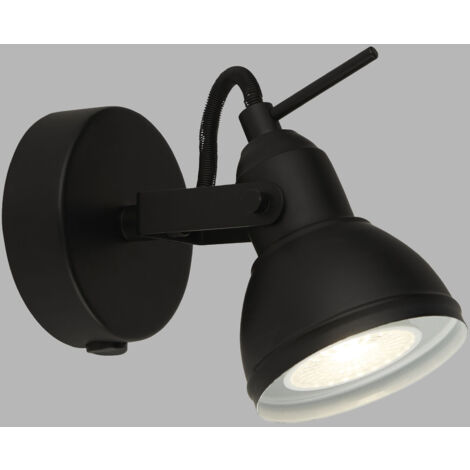 Applique Contemporanea Focus Spotlight Acciaio Bianco Nero 1 Luce Gu10 (1/5)