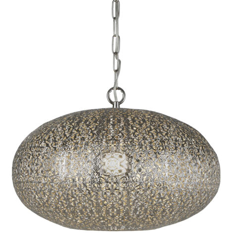 Sospensione Contemporanea Traforo Acciaio Cromo Cromo 1 Luce E27 (1/5)