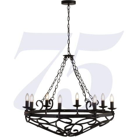 Lampadario Rustico Industriale Americano con Portacandele