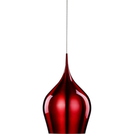 Searchlight Vibrant - Sospensione a soffitto a cupola grande 1 luce rossa, E27 (1/5)