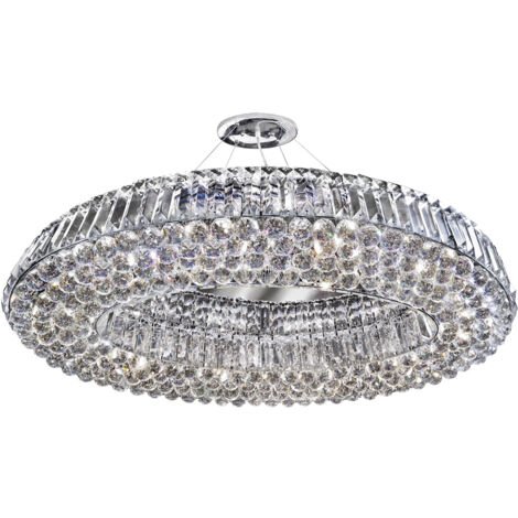 Searchlight Vesuvius - Sospensione a soffitto a 10 luci cromata con cristalli, G9 (1/5)
