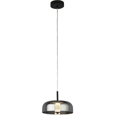 Lampadario Contemporaneo Frisbee Acciaio Nero Vetro Led 16,37W 3000K (1/5)