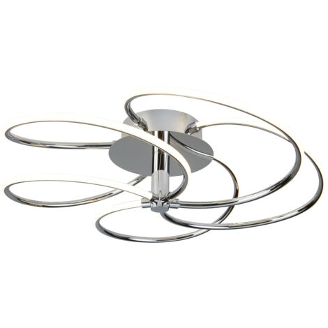 Lampadario Contemporaneo Bardot Acciaio Cromo Policarbonato Led 39,6W 3000K (1/4)