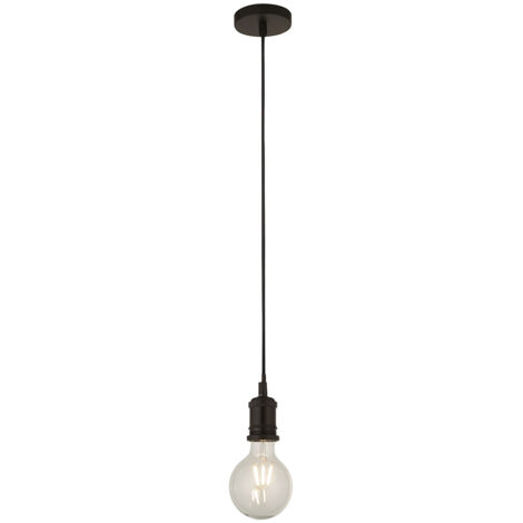 Sospensione a 1 cavo leggero nero opaco Searchlight con cavo in tessuto nero da 1,5 metri (1/5)