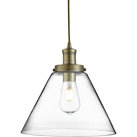 Sospensione Contemporanea Piramide Acciaio Ottone Vetro Trasparente 1 Luce E27 (1/5)