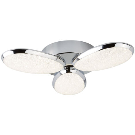 Plafoniera Moderno Lori Acciaio Cromo Vetro Trasparente Led 8W 4000K (1/4)